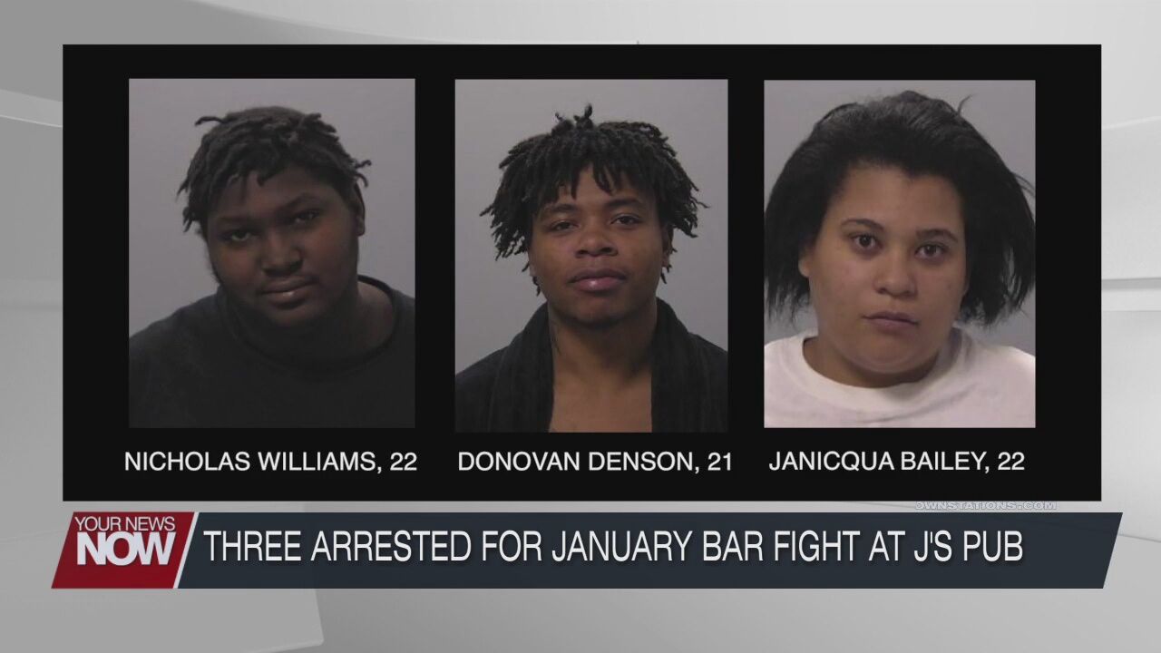 Three arrested for January fight outside J's American Pub